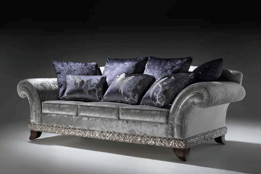 Alexandra - Randa Stationary Solid Print Sofa