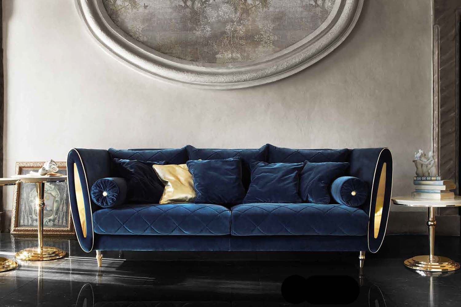 Arredoclassic Sipario Sofa - Blue/Gold, Cat. B