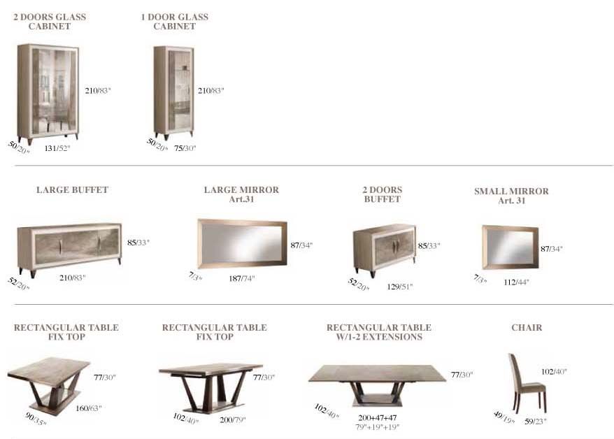 Arredoclassic - Arredoambra Dining Rectangular Table W/2 Ext.