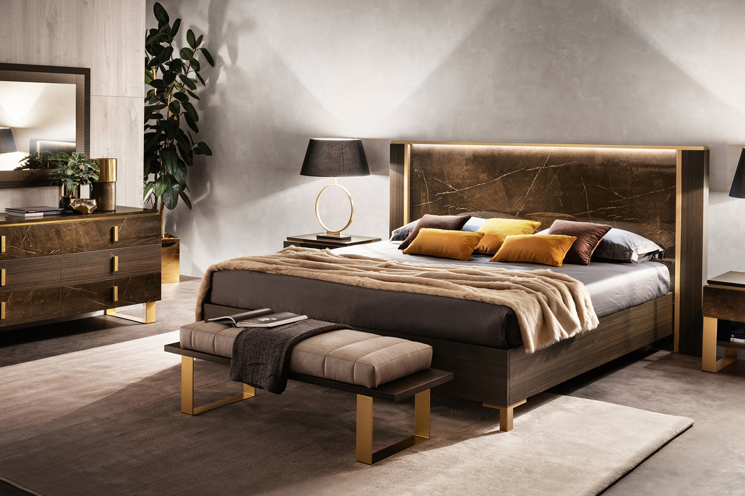 Arredoclassic - Essenza Bed With Wooden HB