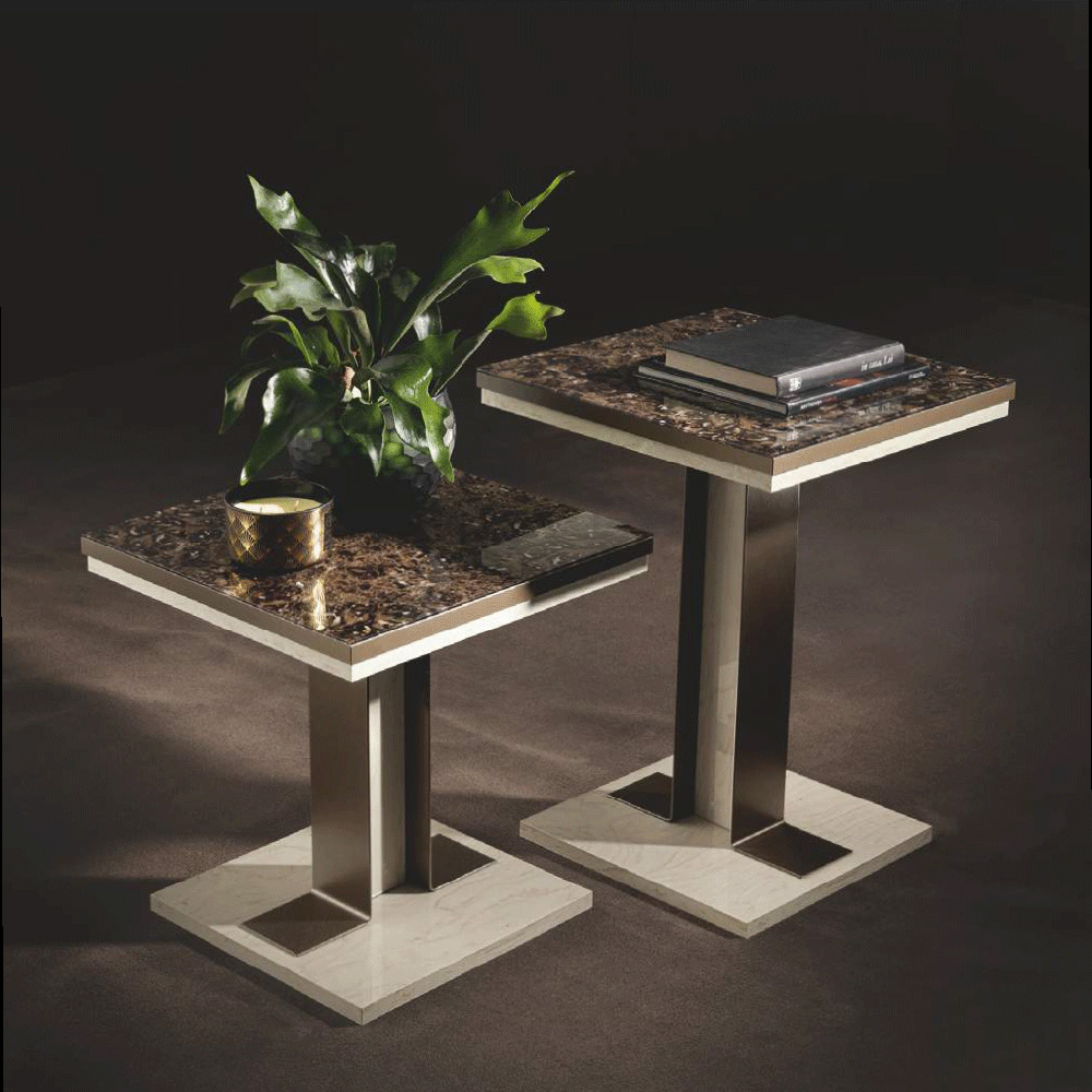 Arredoclassic Poesia End Table - Light Beige, H66 cm