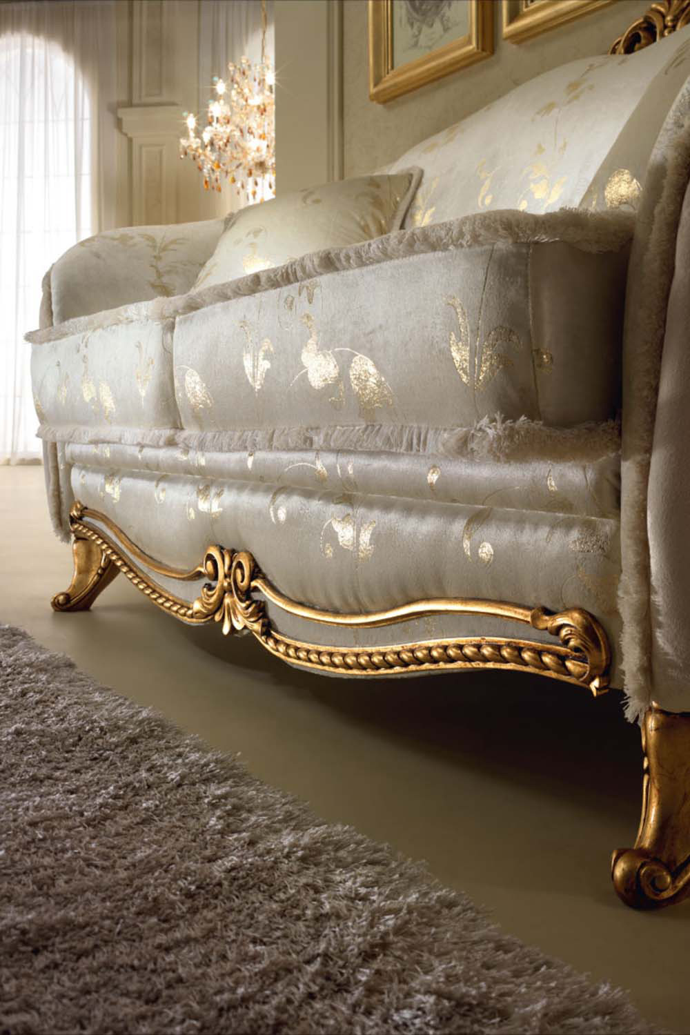 Arredoclassic Donatello Sofa - White/Gold, Cat. A