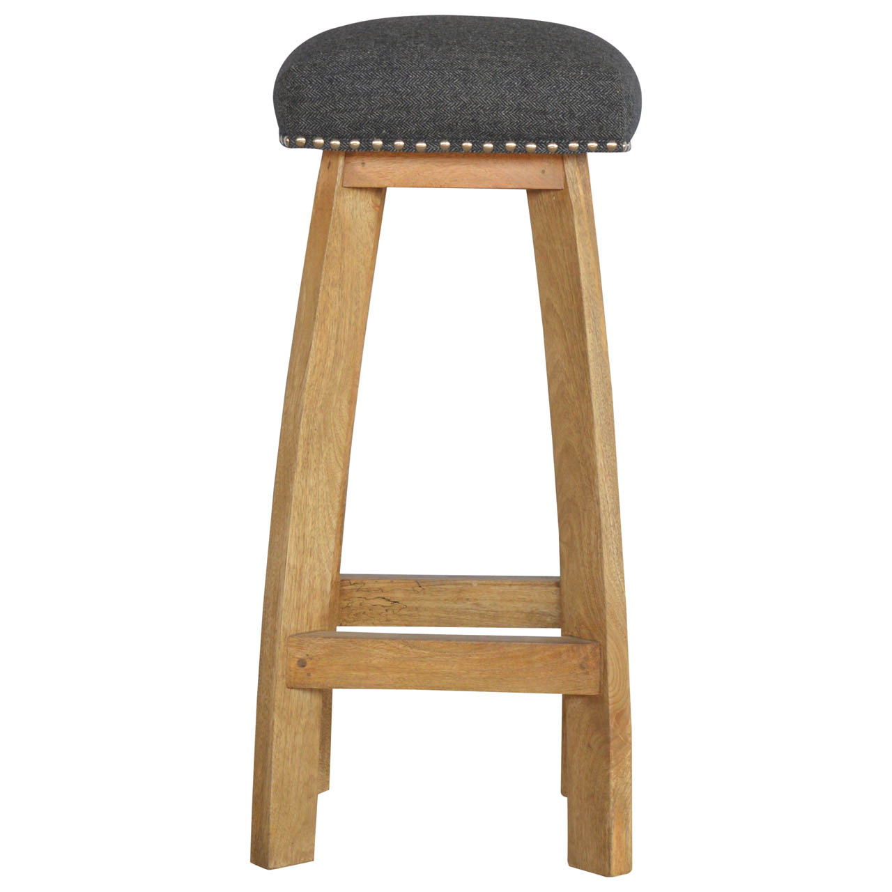 Artisan - Studded Bar Stool in Black, Tweed