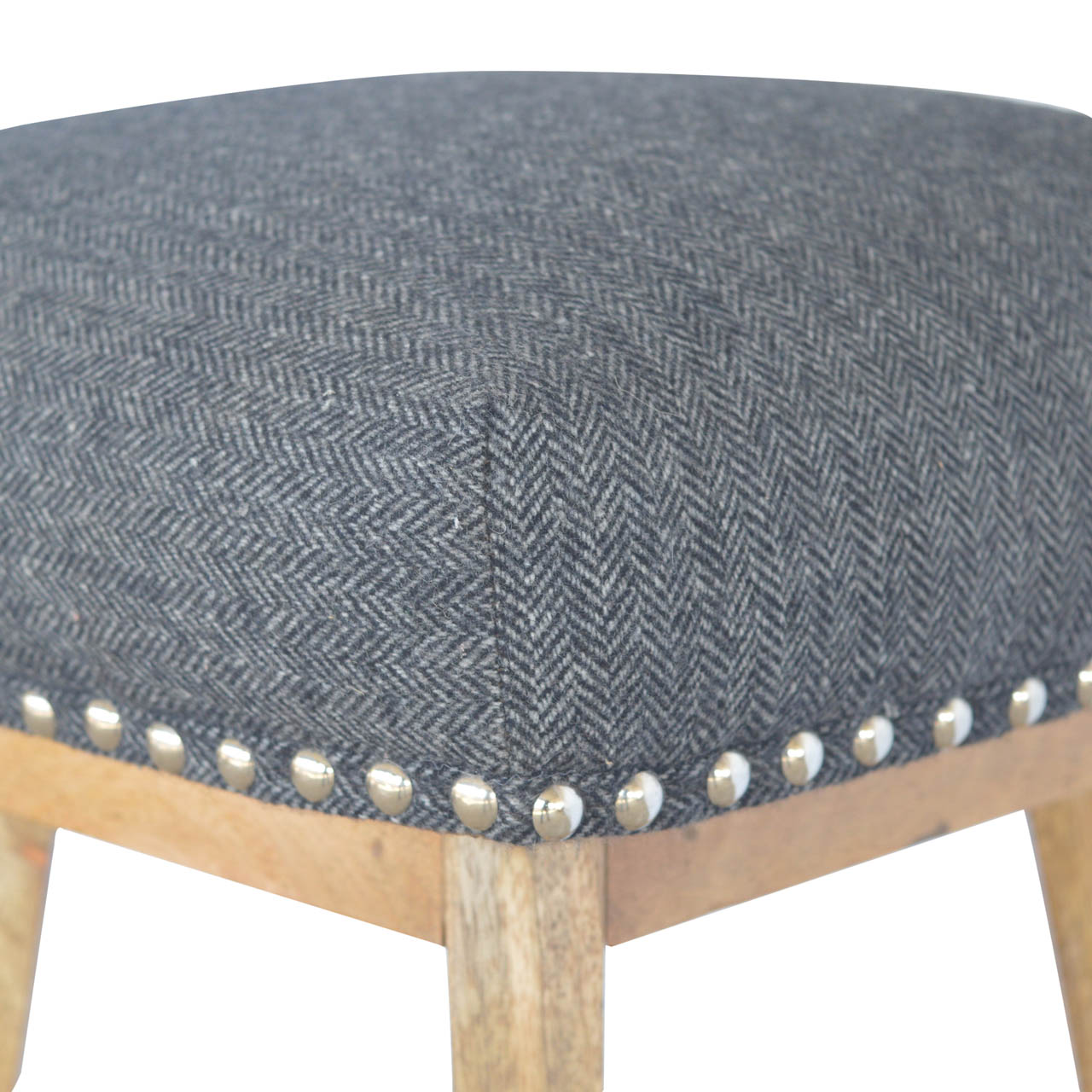 Artisan - Studded Bar Stool in Black, Tweed