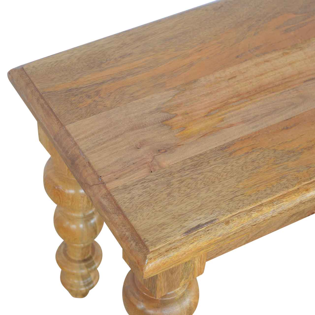 Artisan - Solid Bench with Turned Feet in Oak-Ish, Wood