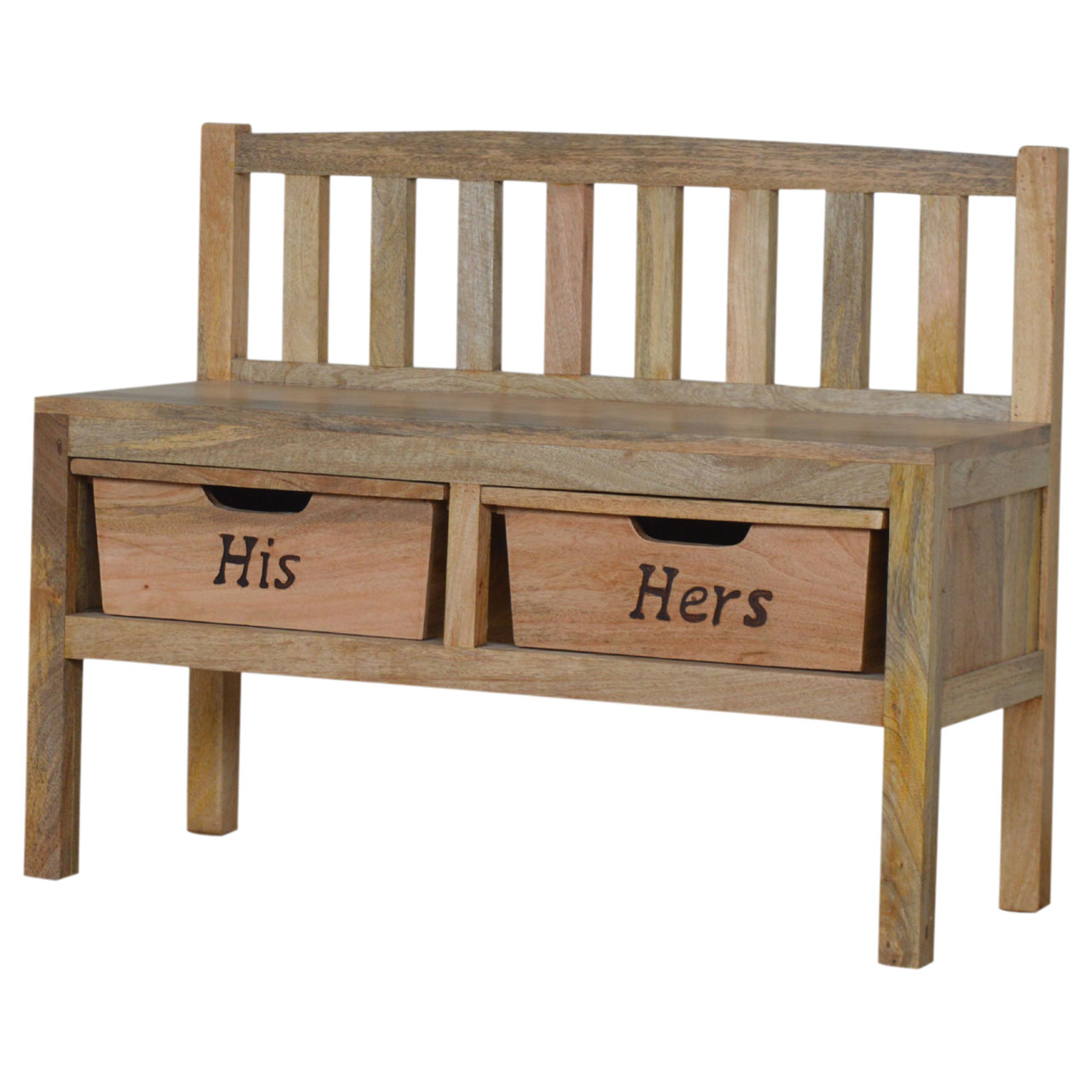 Artisan - His & Hers Carved Storage Bench