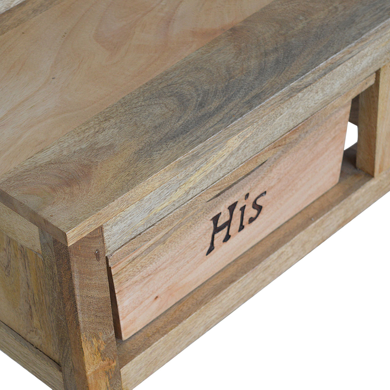 Artisan - His & Hers Carved Storage Bench