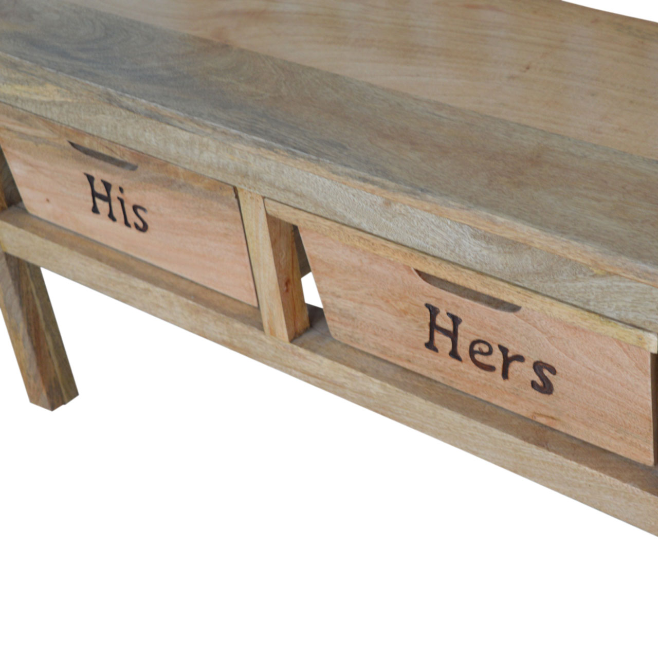 Artisan - His & Hers Carved Storage Bench