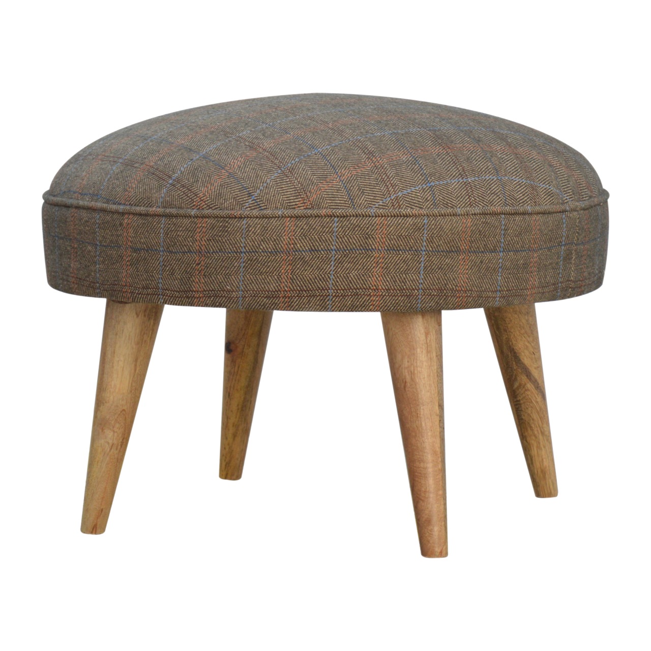 Artisan - Multi Nordic Style Footstool in Oak-Ish, Tweed