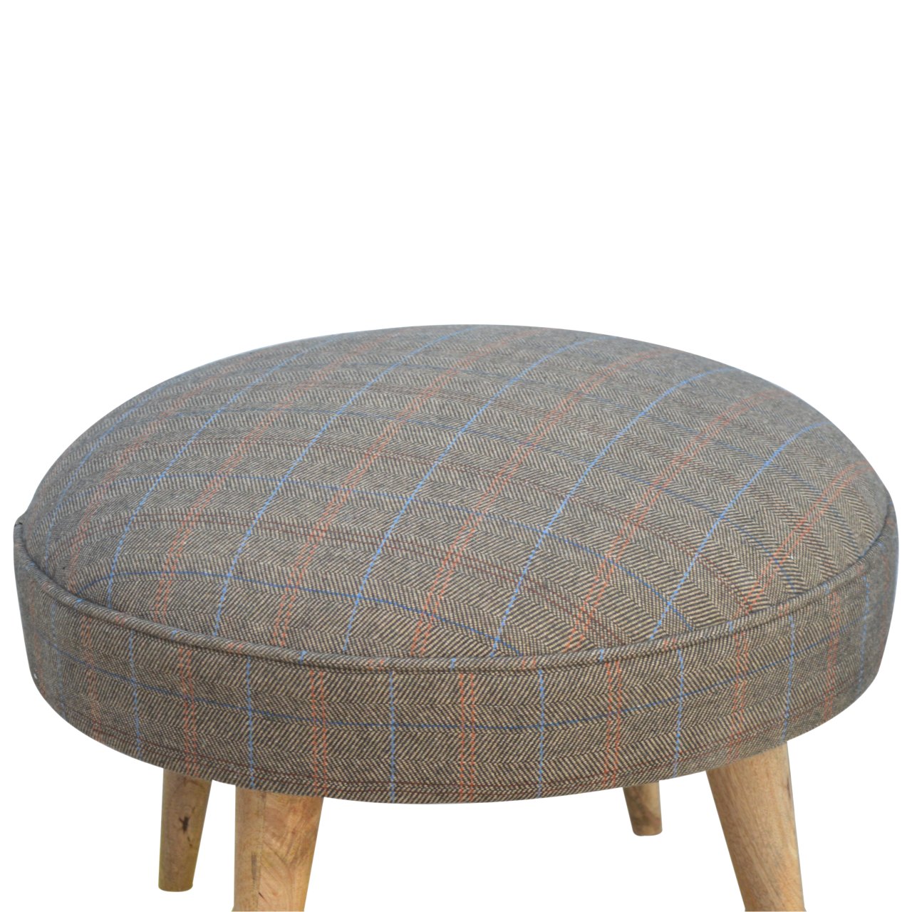 Artisan - Multi Nordic Style Footstool in Oak-Ish, Tweed