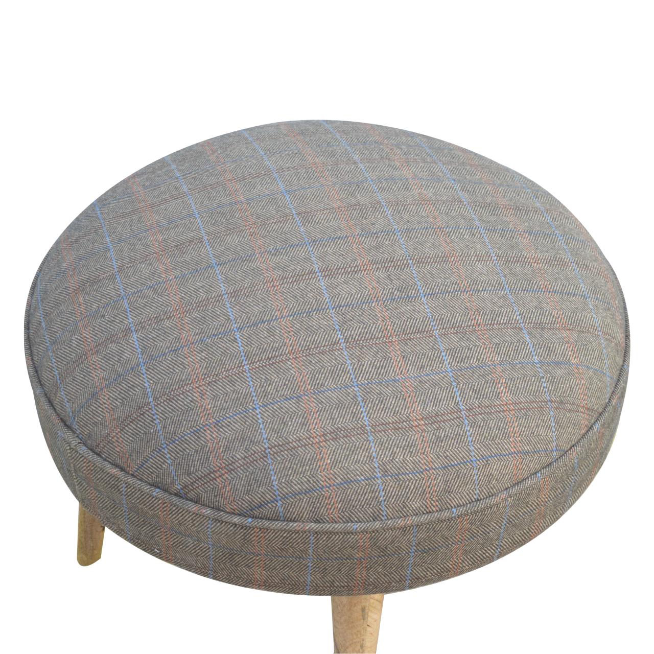 Artisan - Multi Nordic Style Footstool in Oak-Ish, Tweed