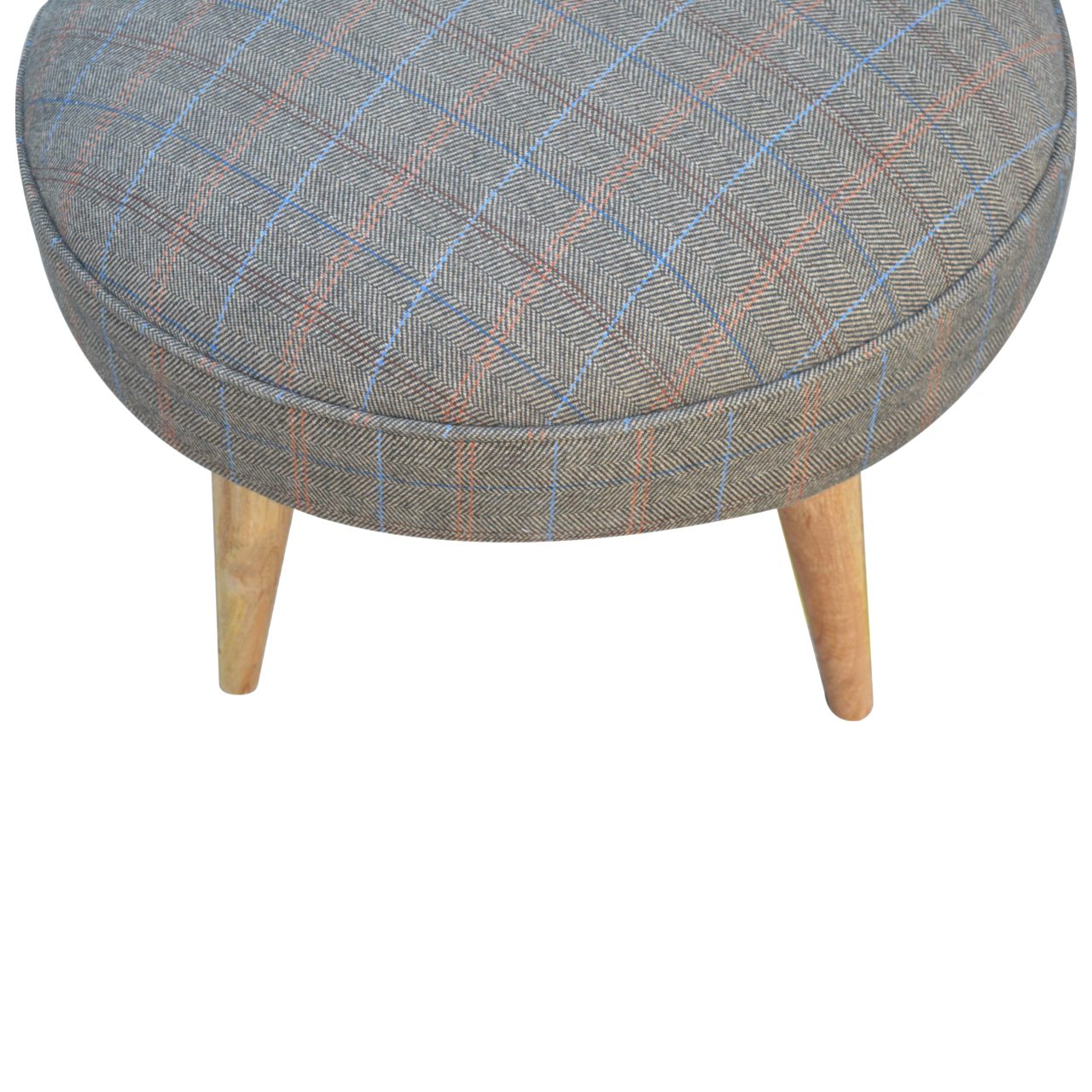 Artisan - Multi Nordic Style Footstool in Oak-Ish, Tweed