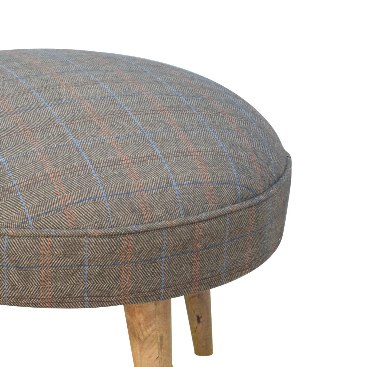 Artisan - Multi Nordic Style Footstool in Oak-Ish, Tweed