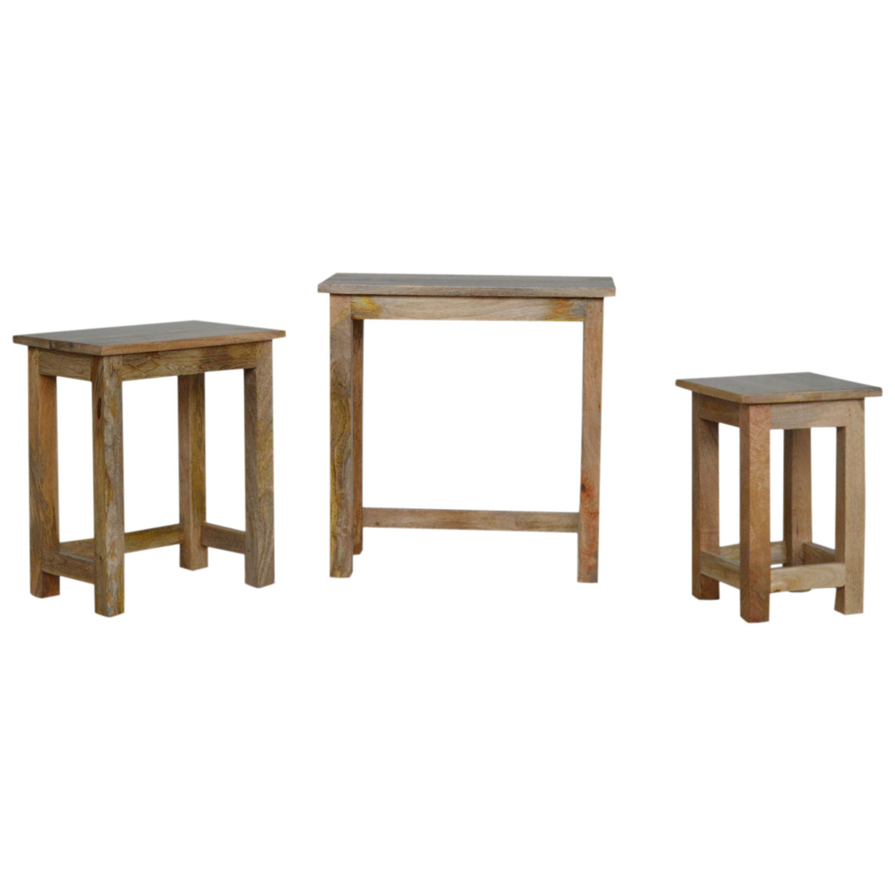 Artisan - Country Solid Stool Set of 3 in Oak-Ish, Wood