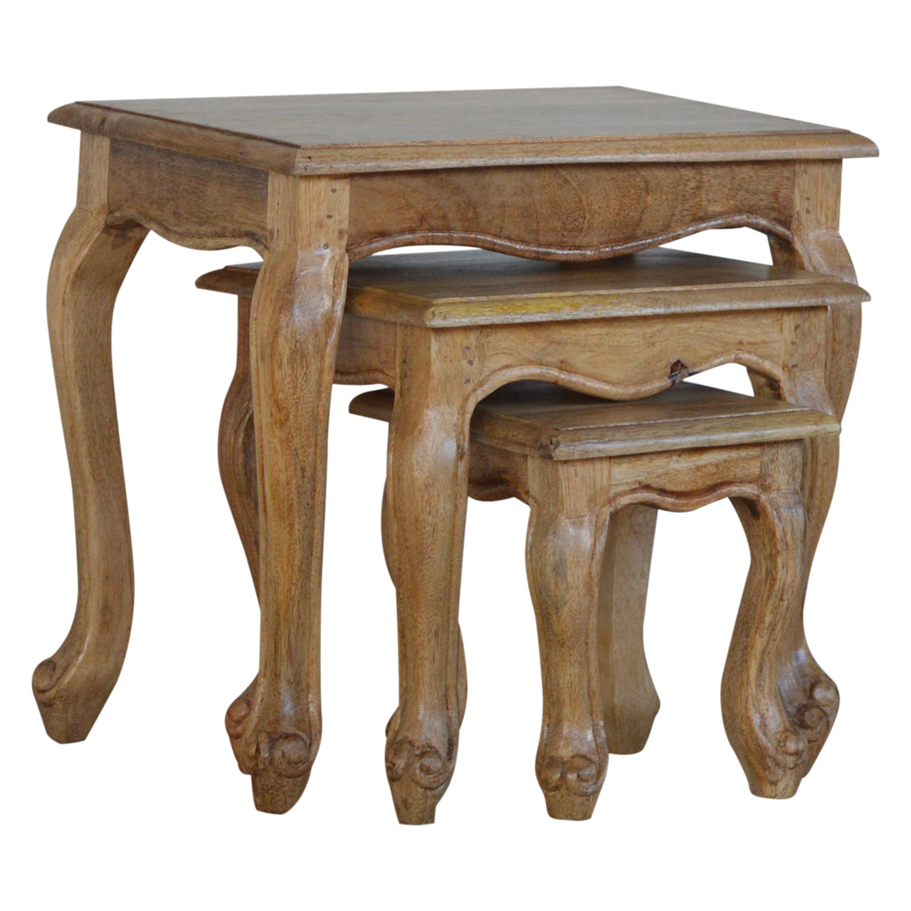 Artisan - French Style Nesting Stools in Oak-Ish