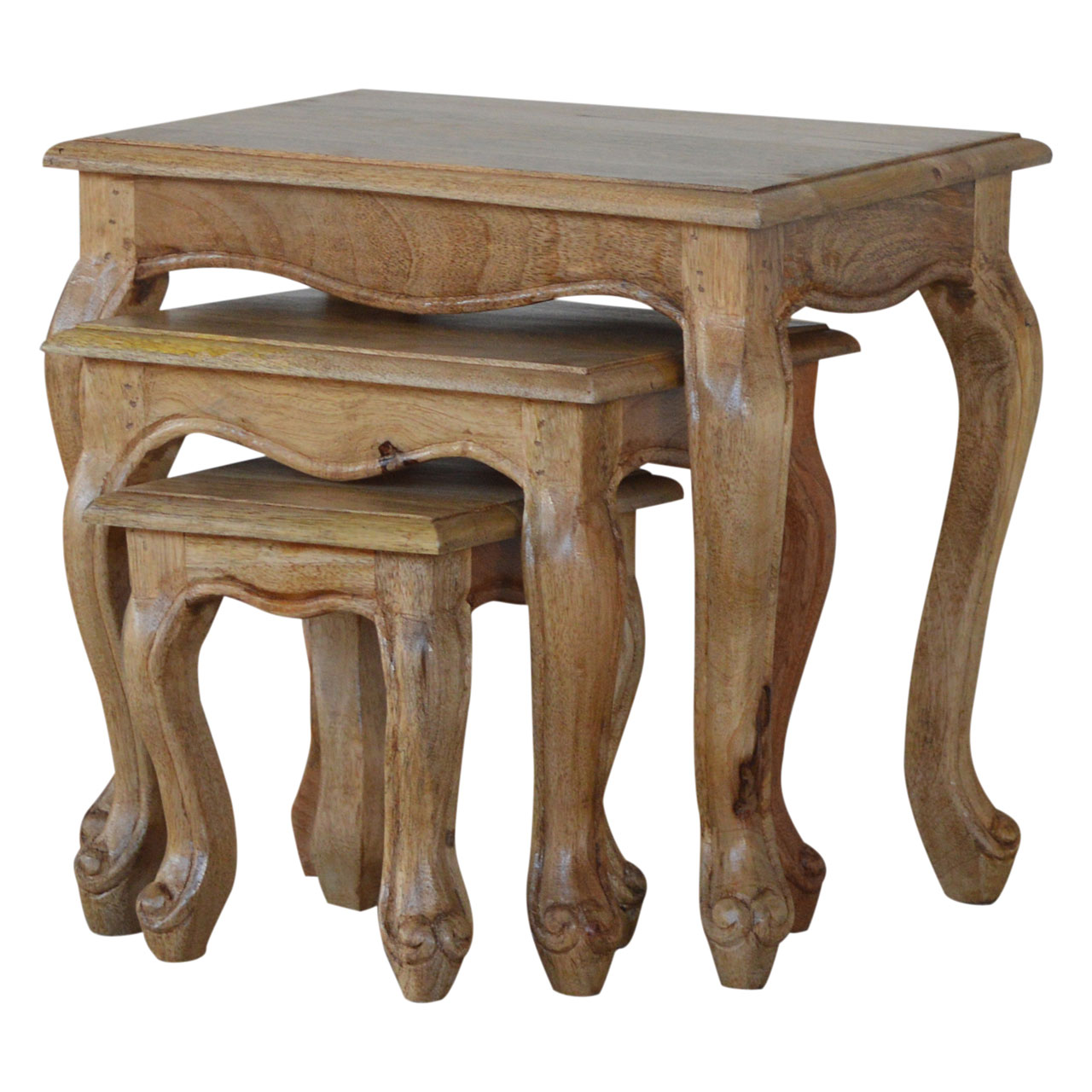 Artisan - French Style Nesting Stools in Oak-Ish