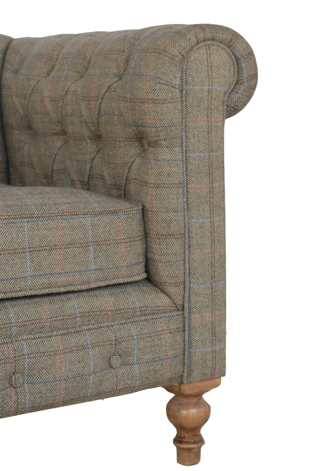 Artisan Chesterfield Sofa with 2 Seater - Gray, Multi Tweed