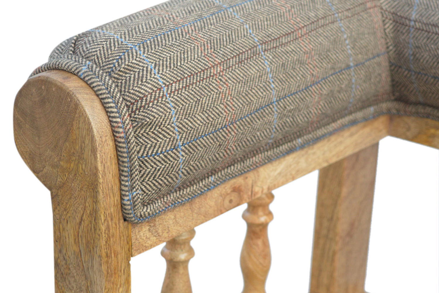 Artisan Deep Button Hallway Bench - Multi Tweed