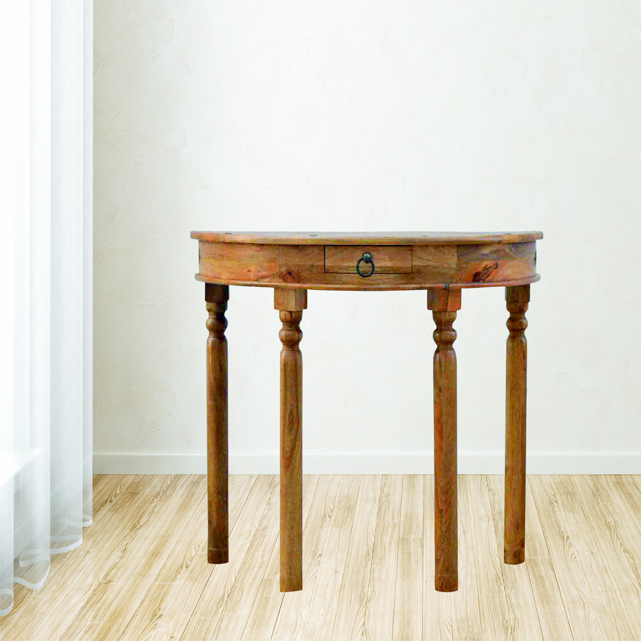 Artisan - Serpentine Console Table in Oak-Ish