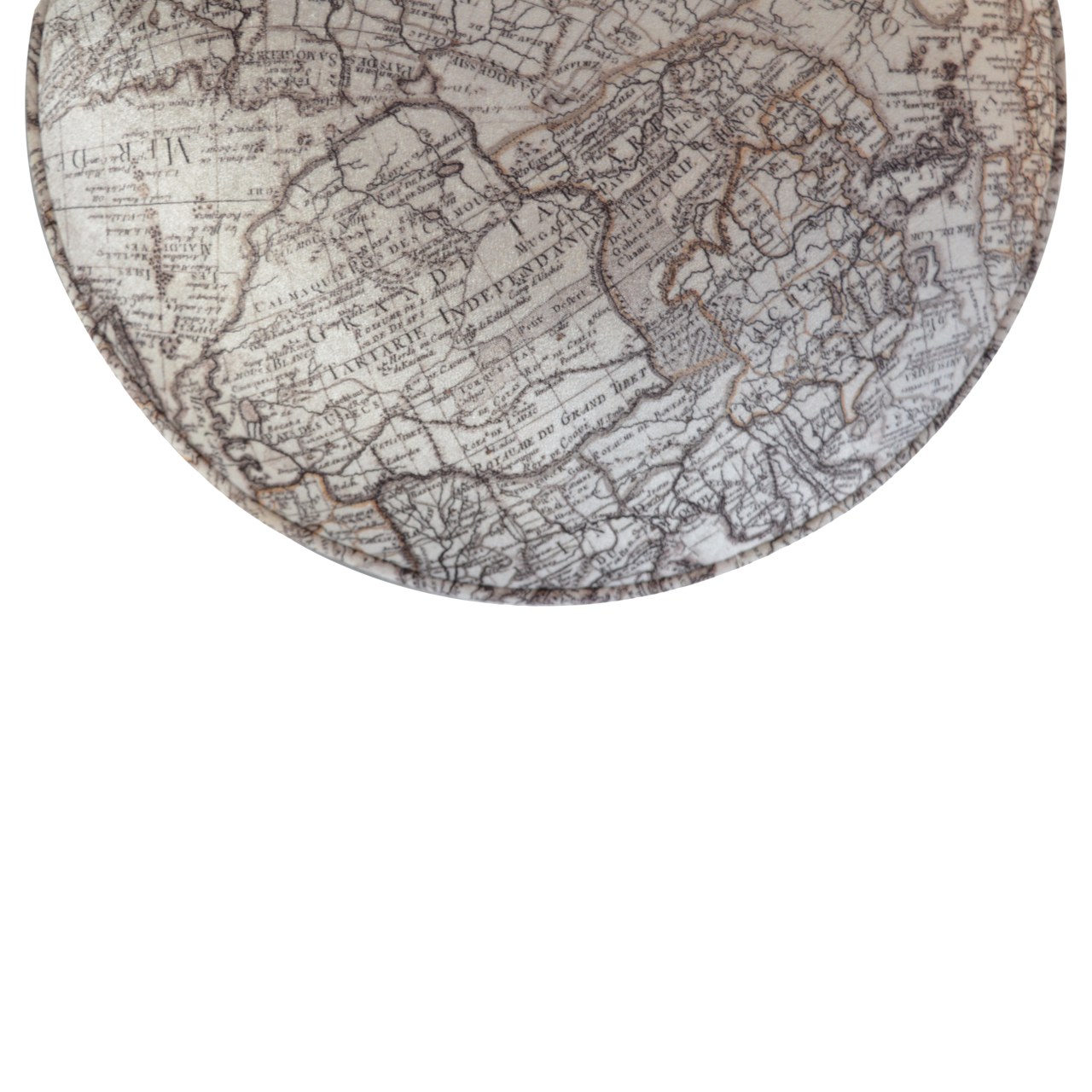 Artisan Round Footstool with Map Printed