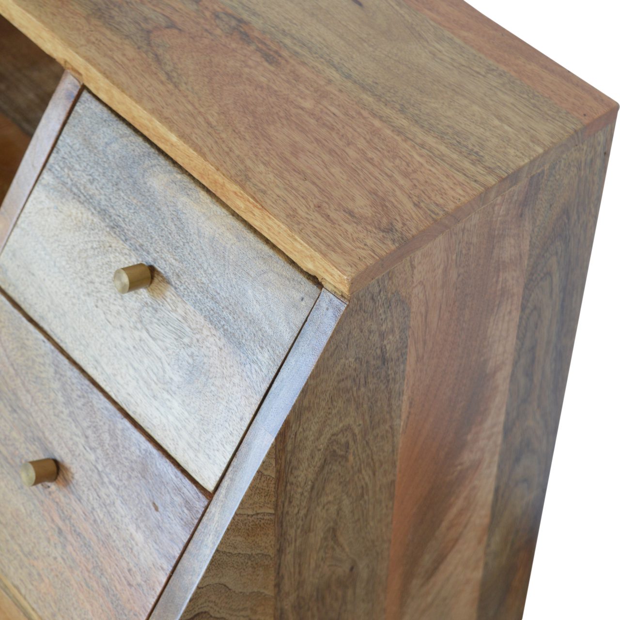 Artisan - Multi Drawer Nightstand in Oak-Ish, Glass