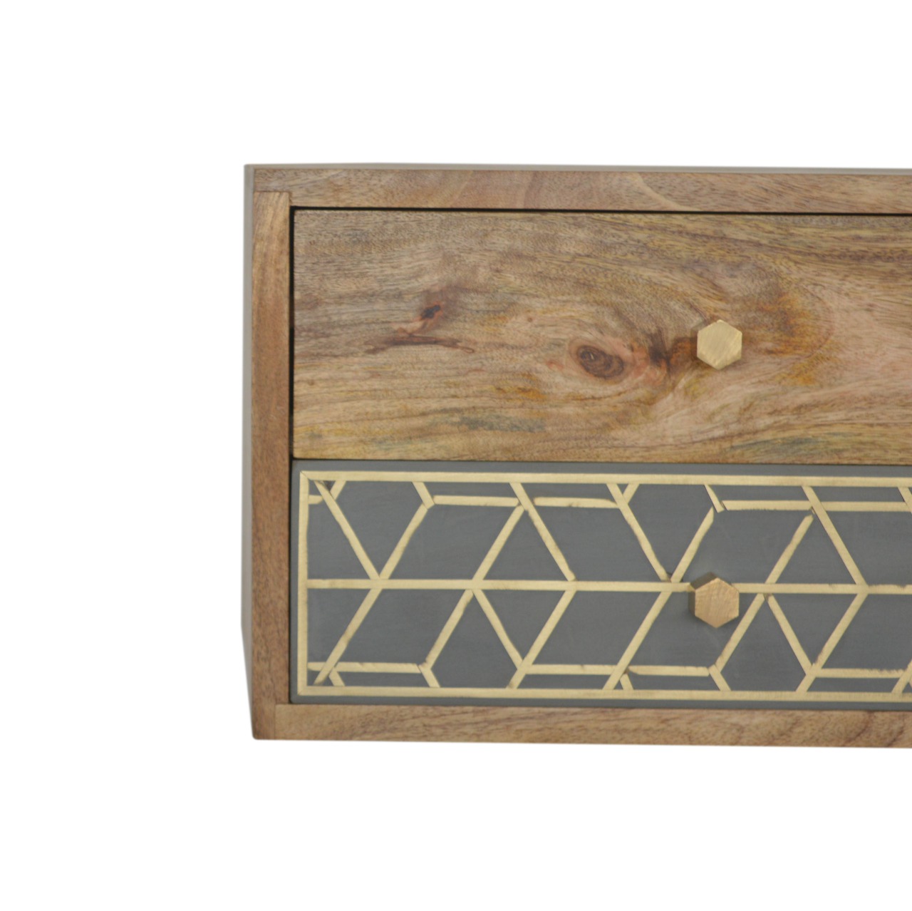 Artisan - Dice Wall Mounted Nightstand in Oak-Ish