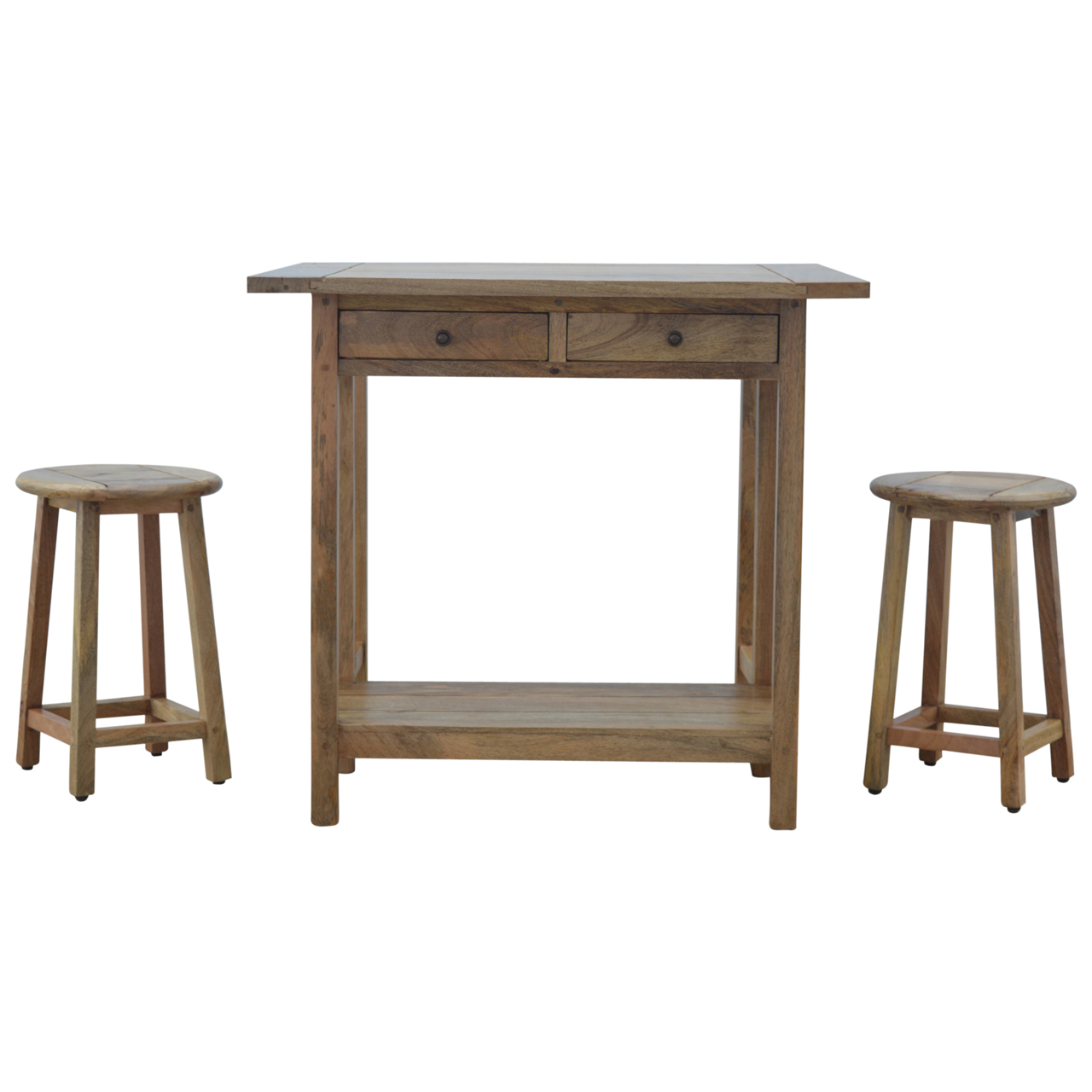 Artisan - Breakfast Table with 2 Stools in Oak-Ish