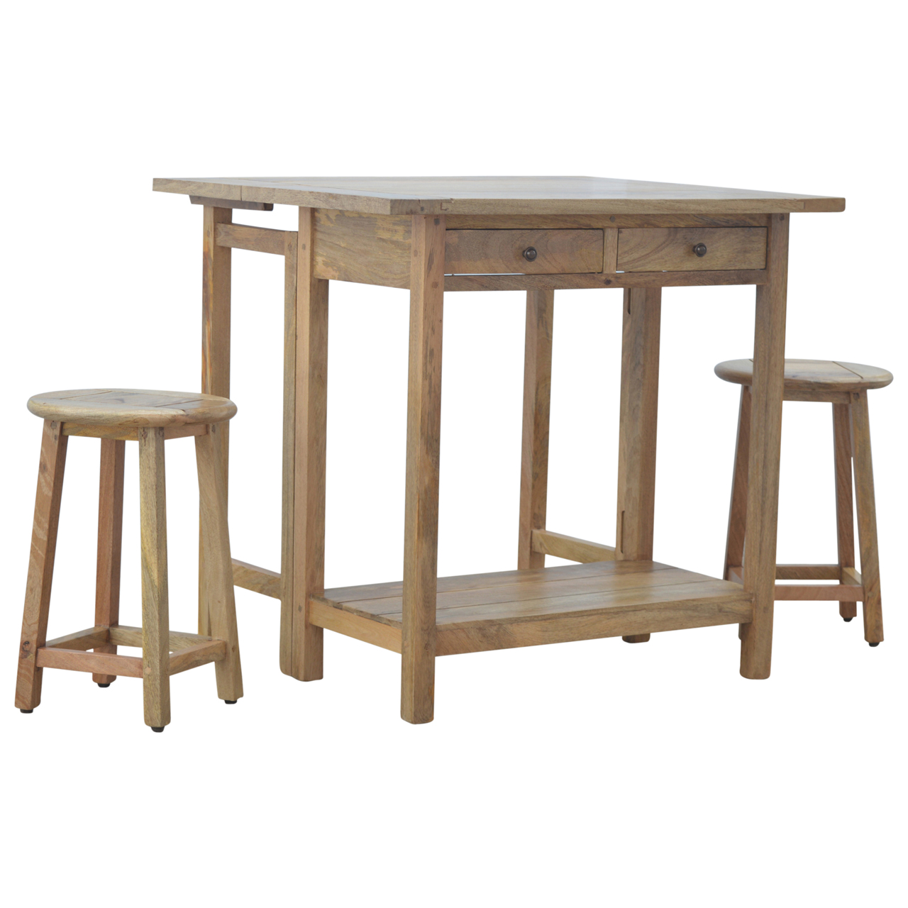 Artisan - Breakfast Table with 2 Stools in Oak-Ish