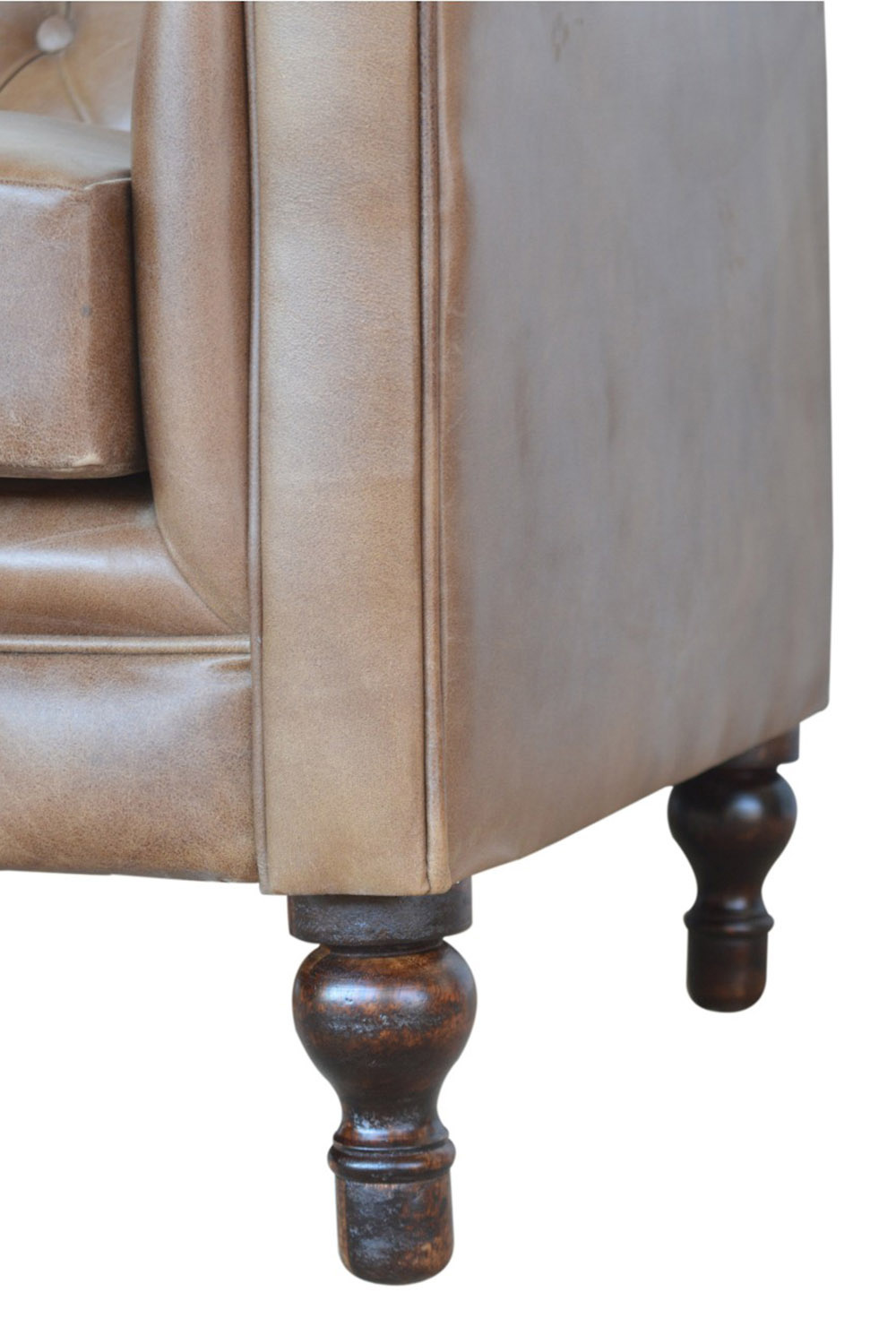 Artisan Chesterfield Sofa with 2 Seater - Brown, Leather