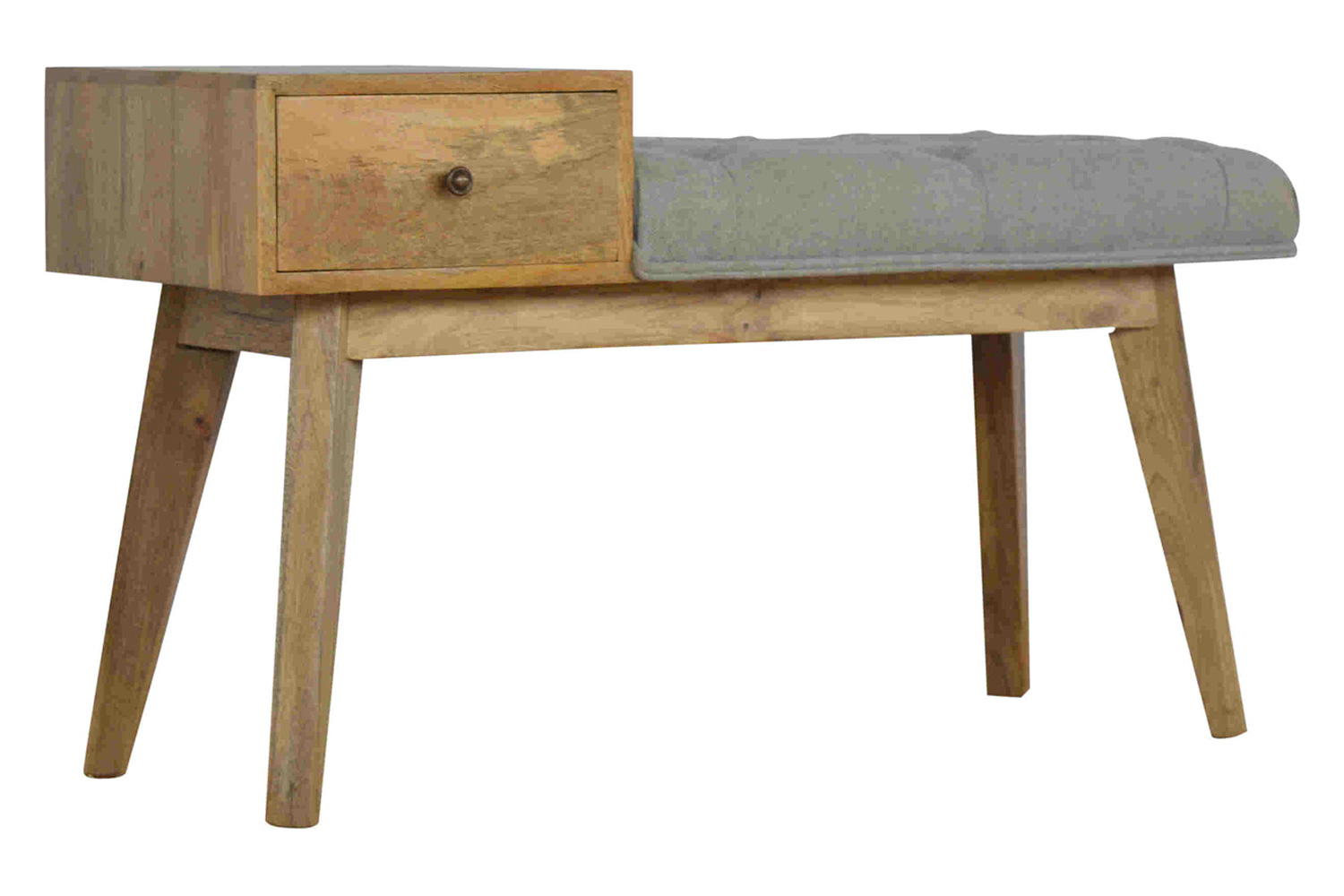 Artisan - Gray Tweed Bench with 1 Drawer