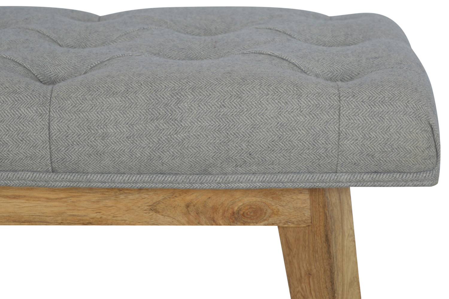 Artisan - Gray Tweed Bench with 1 Drawer