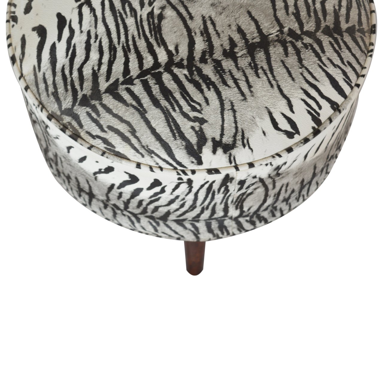 Artisan Nordic Style Footstool - Zebra, Velvet