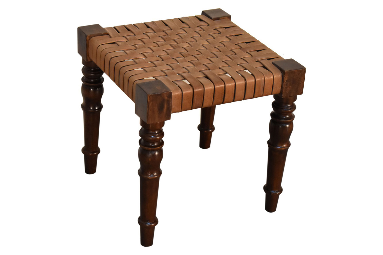 Artisan - Woven Leather Footstool