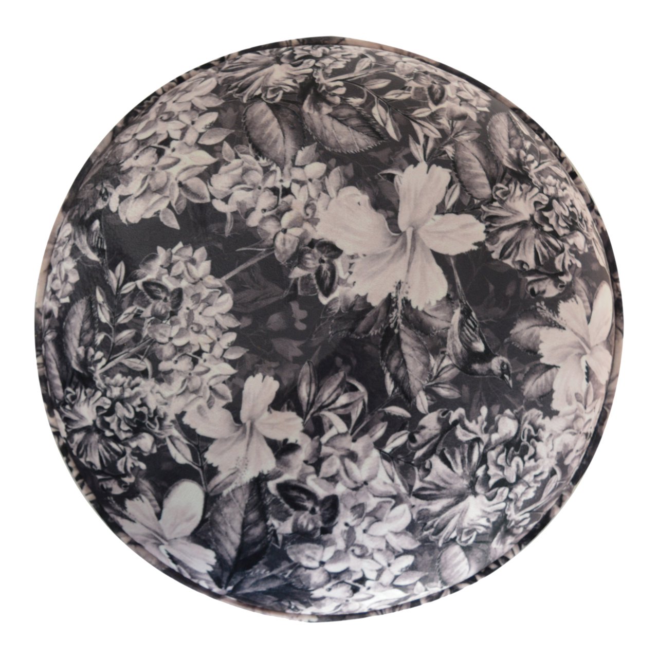 Artisan Round Footstool with Floral Print