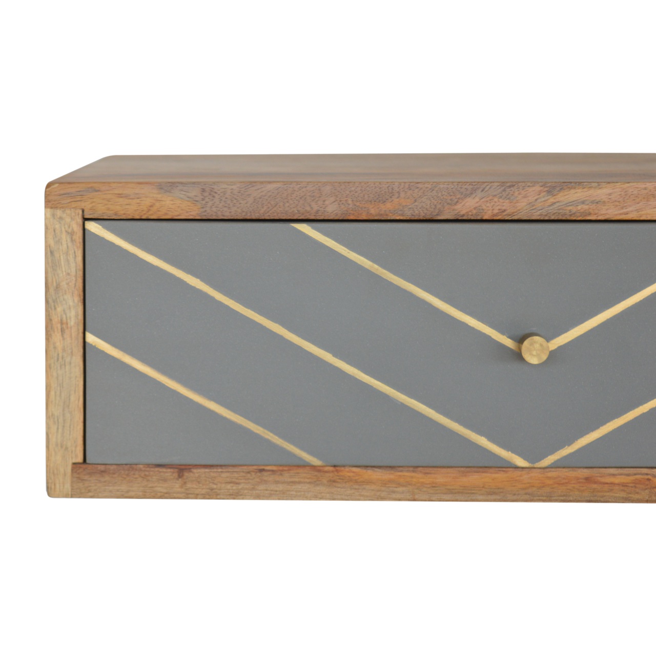 Artisan Floating Inlay Cement Nightstand - Brass