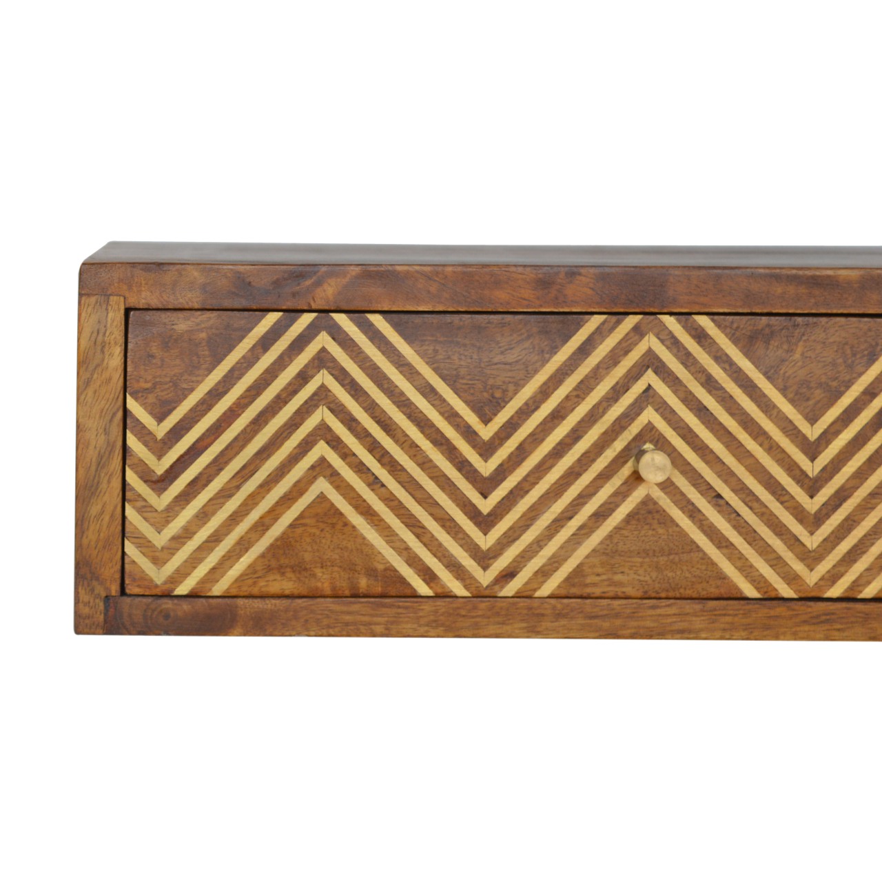 Artisan - Wall Mounted Chevron Nightstand in Chestnut