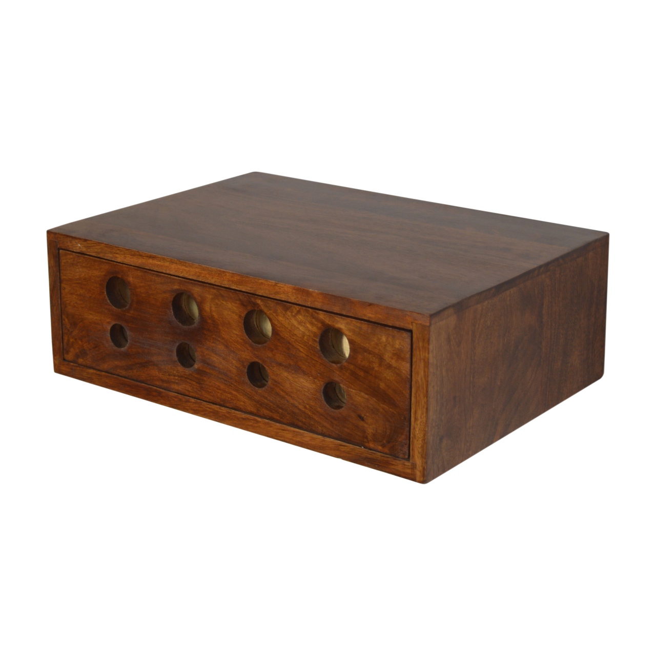 Artisan Floating Cut-Out Nightstand - Chestnut, Brass