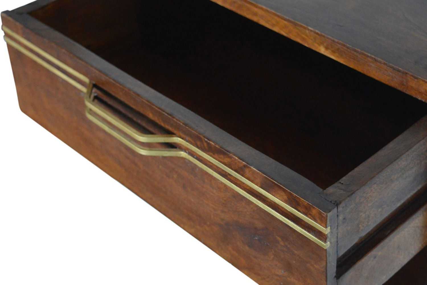 Artisan - Wall Mounted Brass Handle Bedside in Chestnut