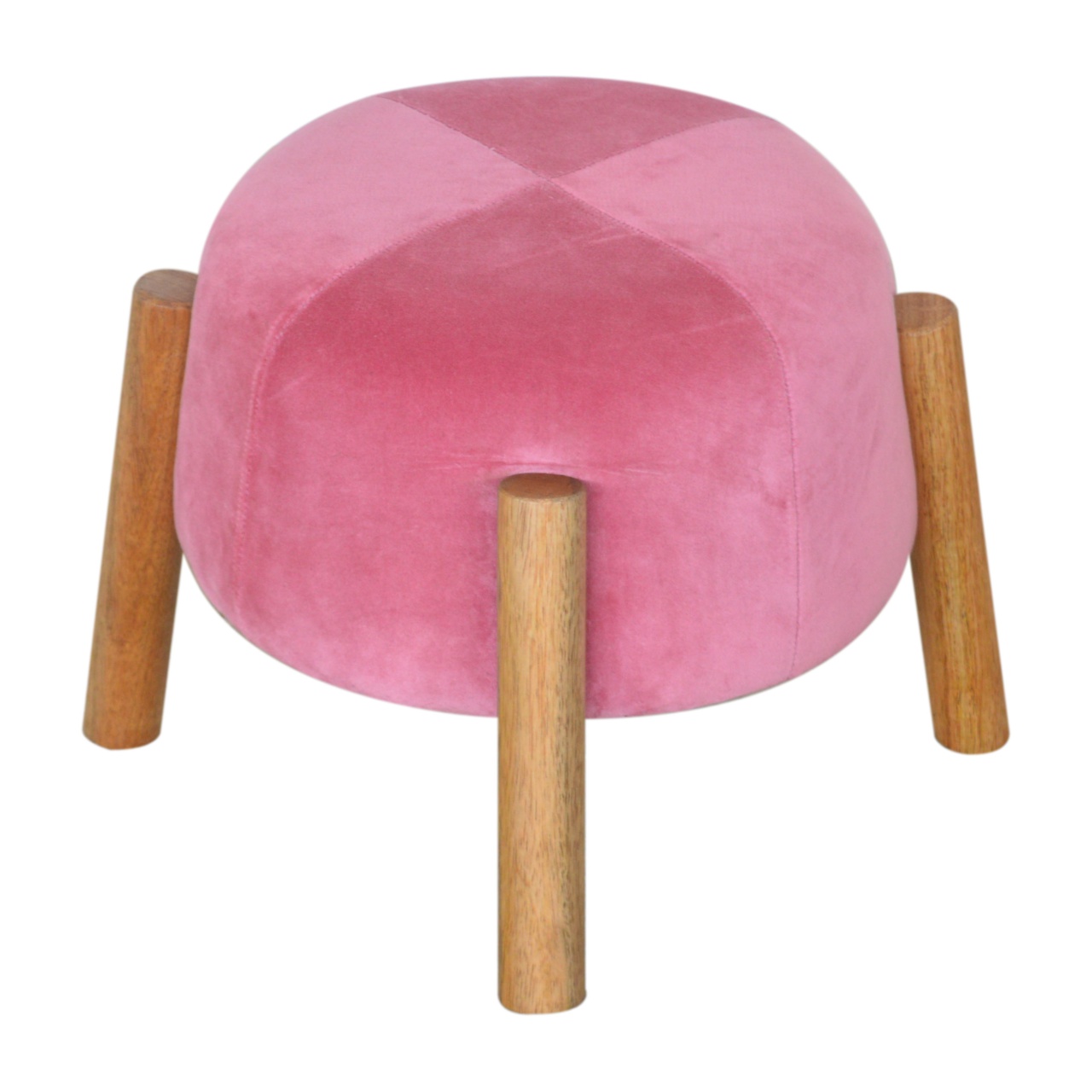 Artisan - Cone Footstool in Pink, Velvet