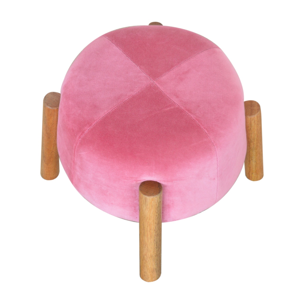 Artisan - Cone Footstool in Pink, Velvet