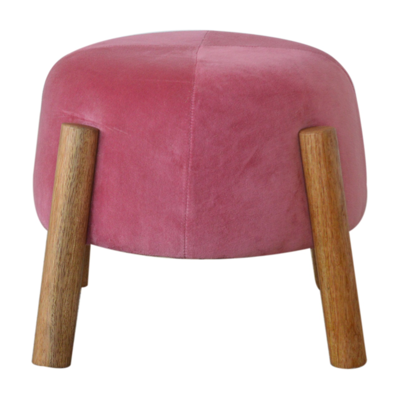 Artisan - Cone Footstool in Pink, Velvet