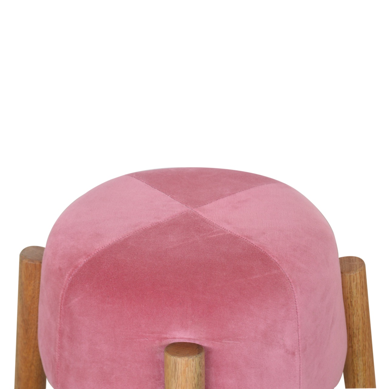 Artisan - Cone Footstool in Pink, Velvet