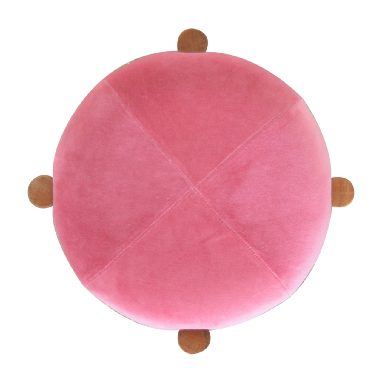 Artisan - Cone Footstool in Pink, Velvet