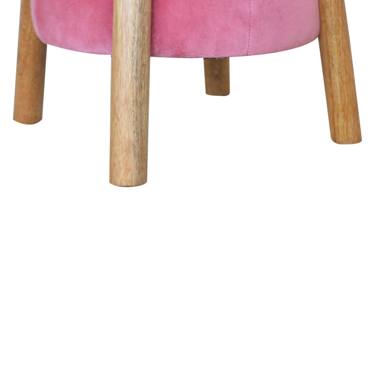 Artisan - Cone Footstool in Pink, Velvet