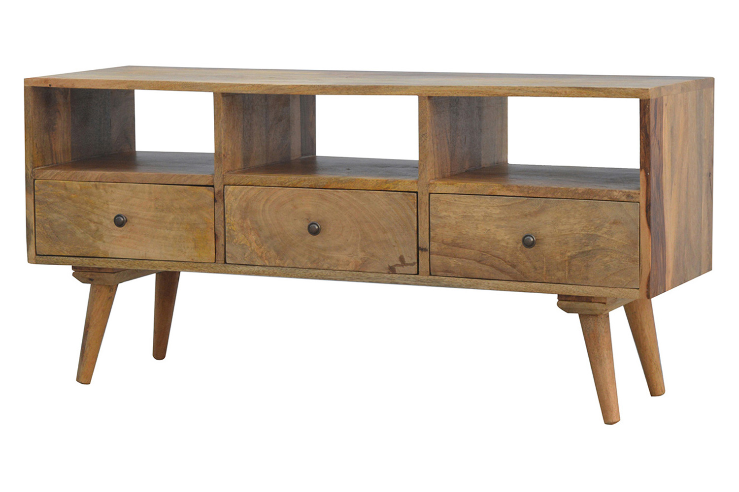 Artisan Nordic Style TV Unit with 3 Drawers - Oak-ish