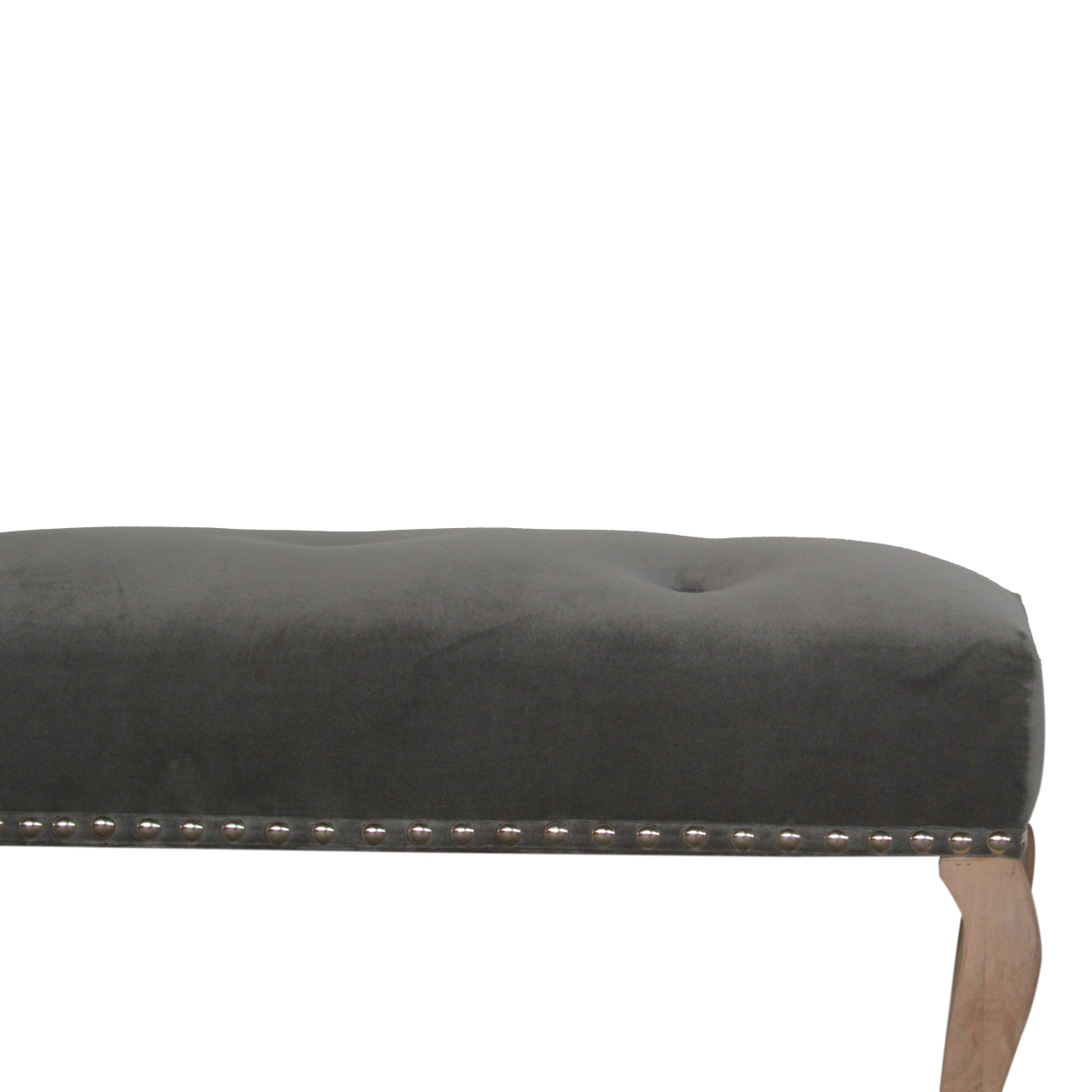 Artisan French Style Bench - Gray, Velvet