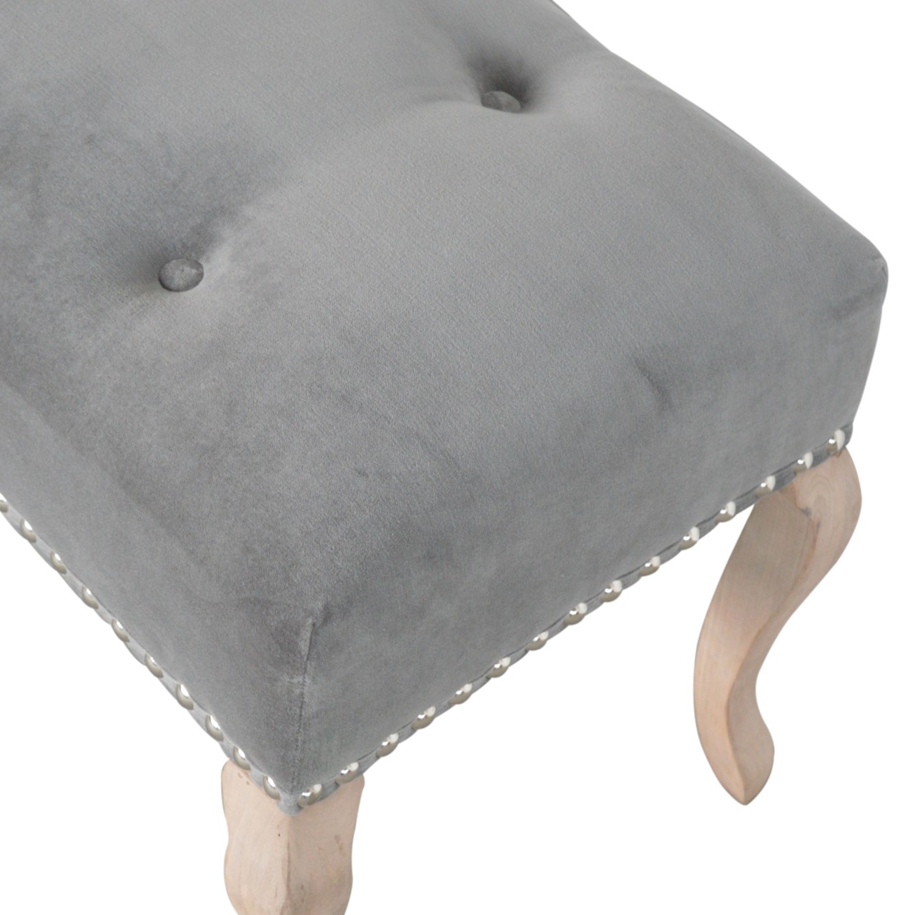 Artisan French Style Bench - Gray, Velvet