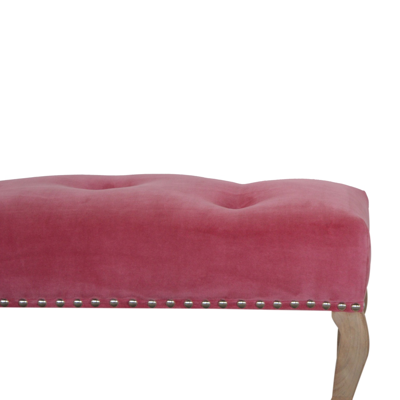 Artisan French Style Bench - Pink, Velvet