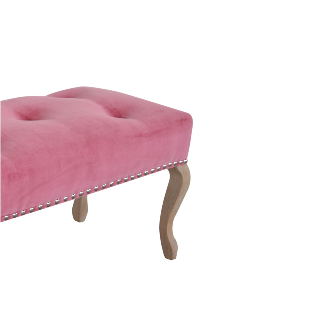 Artisan French Style Bench - Pink, Velvet