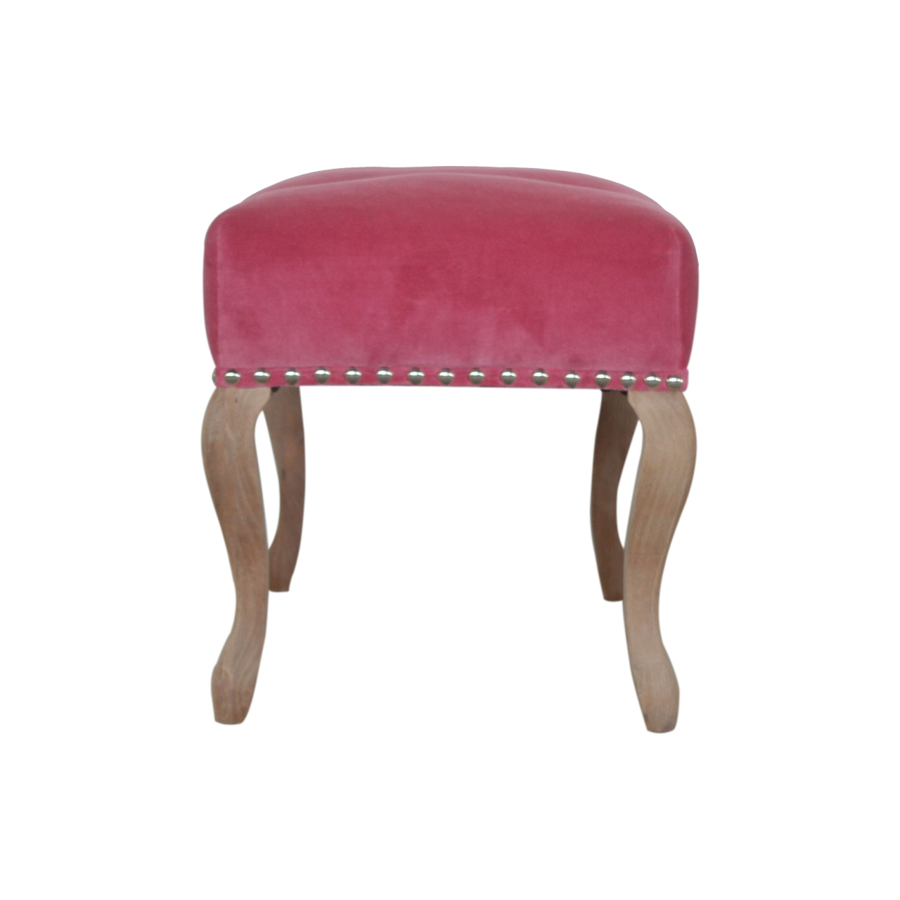 Artisan French Style Bench - Pink, Velvet